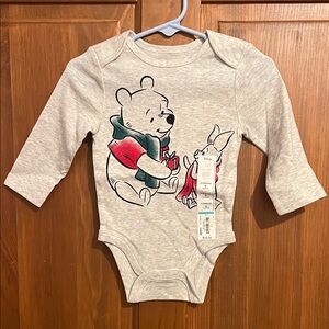Disney Gray Winnie the Pooh and Piglet Bodysuit